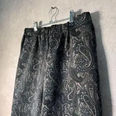 【ヴィンテージ】ペイズリー厚手総柄クロップドパンツ昭和レトロ古着usedBM13