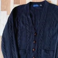 90s TOWNCRAFT ヴィンテージ ケーブルニットカーディガン 古着男子