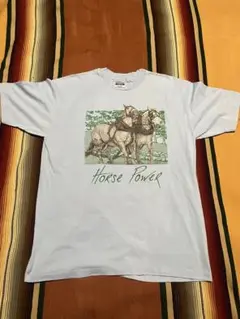 80s USA製 Hanes アニマルT "Horse Power" XL