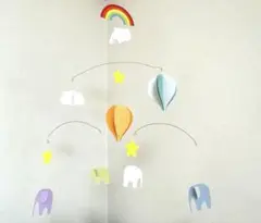 モビール⭐︎ぞうさん　星　くも　にじ⭐︎ ハンドメイド