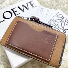 【極美品】 ロエベ フラグメントケース アナグラム レザー モカ ブラウン
