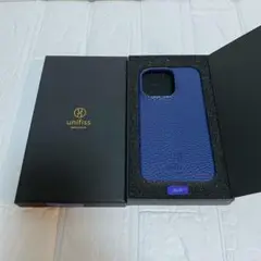 iPhone13Pro 薄型 軽量 ワイヤレス充電 PUレザー ブルー