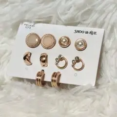 ✨️【新品未使用】SHOO・LA・RUE ゴールドピアスセット 5ペア　ピンク