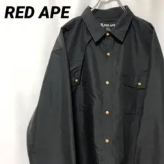C1663 RED APE長袖シャツ ブラック 刺繍 4XL メンズ