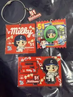 西武ライオンズ ペコちゃん 75周年 西川愛也 3点セット コンプセット 完売品