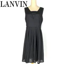 LA2507 LANVIN ランバン ノースリーブワンピース 黒ブラック 40