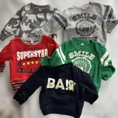 男の子　90 ロンT 冬トップス　長袖 ５枚まとめ売り保育園　トレーナー