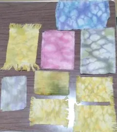多色染色布片 フリンジ仕上げ