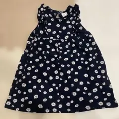 H&M 紺色 花柄ワンピース 9-12M 80cm ネイビー