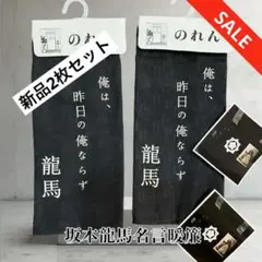 【新品】暖簾 龍馬デザイン 2枚セット/紺色.和物.名言入り/間仕切り/のれん