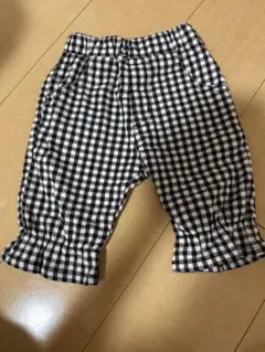 ギンガムチェックパンツ 90cm フリル裾 女の子 春夏