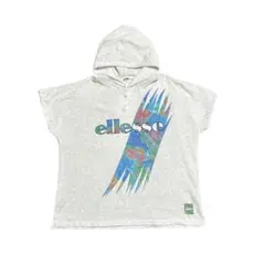 90s ellesse 半袖 パーカー ノースリーブ グレー O 古着 テニス