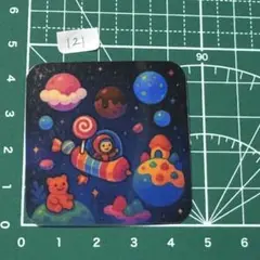 自作ステッカー 宇宙とおかしの世界 ゆめかわイラスト