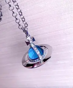 Vivienne Westwood スモールオーブネックレス シルバーブルー