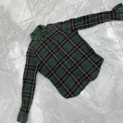 DO!FAMILY チェック柄 コットンシャツ グリーン Mサイズ オシャレ