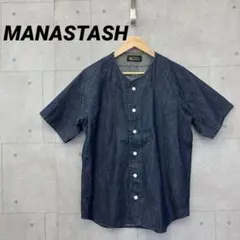 MANASTASH マナスタッシュ 半袖シャツ デニム 前開き L 藍色