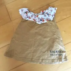 RAG MART フラワーフリルノースリーブ　カットソー　90cm