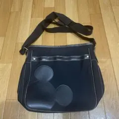 ミッキー ショルダーバッグ 黒 キャンバス