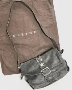 CELINE セリーヌ ショルダーバッグ スエード グレー系 ヴィンテージ