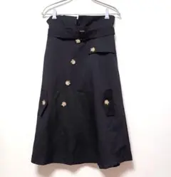 トレンチフレアスカート　ブラック