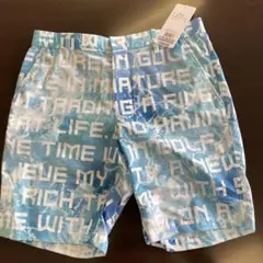 【タグ付き試着のみ】定価20900円 ロゴ柄ハーフパンツ サイズ48 水色