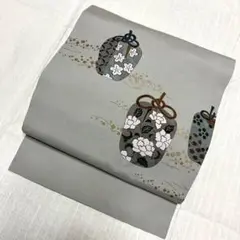 【中古品☆正絹】未使用！紬生地！手描き！名古屋帯