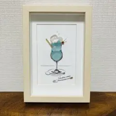 シーグラスアート　クリームソーダ