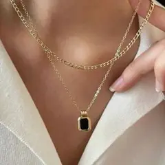 ブラックシェル 二連ネックレス ニッケルフリー KIKIYA