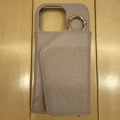 薄紫色 合成皮革 iPhoneケース カバー13pro