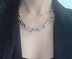 L93○お洒落 円形 シルバー ネックレス ☆ファッション 男女兼用 182