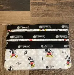 新品　レスポートサック　ポーチ　三段ファスナー　コラボ　薄ベージュ