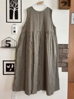 美品★前後着ノースリワンピース＊ベージュ