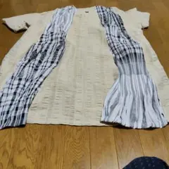 クリーム色 ストライプ ワンピース フリーサイズ