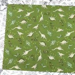 シーチング生地 恐竜 グリーン 2m SALE