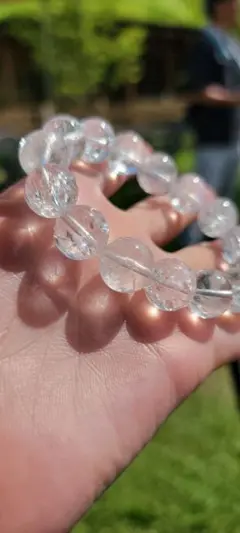「レムリアン水晶13㍉」ブレスレット「内径16」