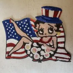 アメリカンなベティちゃん　ベティ・ブープ スパンコール　ワッペン　大判