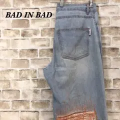【835】韓国製　BADin BAD　979 ステッチ デニム パンツ