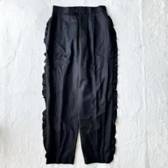 23AW MUVEIL サイドフリルパンツ ハートボタン ブラック