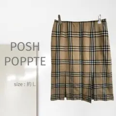M3【POSHPOPPTE】タックタイトスカート/美品 L チェック柄