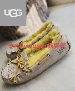 【UGG アグ24cmダコタ】モカシン デッキシューズ イエロー 黄色