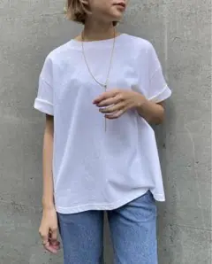 【新品タグ付き】zarinah ザリーナ 2WAY T-シャツ ホワイト五部袖
