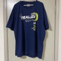 OBLO ネイビー プリント Tシャツ XL