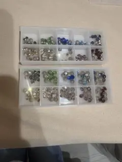 ダイヤモンドカット　10色　×2サイズ　多色ファセットカットビーズセット