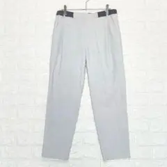 パンツ ライトグレー 大きいサイズ ウエストゴム LL 綿混 麻混 K1284