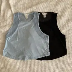 Forever21 タンクトップ ブルー、ブラック Mサイズ 2点セット