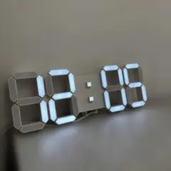 LEDデジタル時計 ホワイト 大きめ