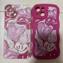 iPhone15ケースセット ピンク