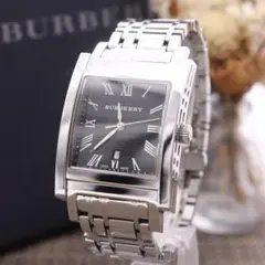 621【美品】BURBERRY 時計　メンズ　BU1555 スクエア　デイト 621【美品】BURBERRY 時計メンズBU1555 スクエアデイト