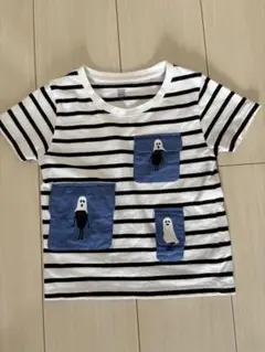 グラニフ Tシャツ graniph 100 おばけ シャドーくん 半袖 ボーダー