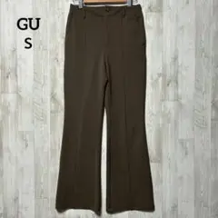 ジーユー カットソー フレア スラックス (Ｓ) こげ茶 伸縮性 きれいめ 上品